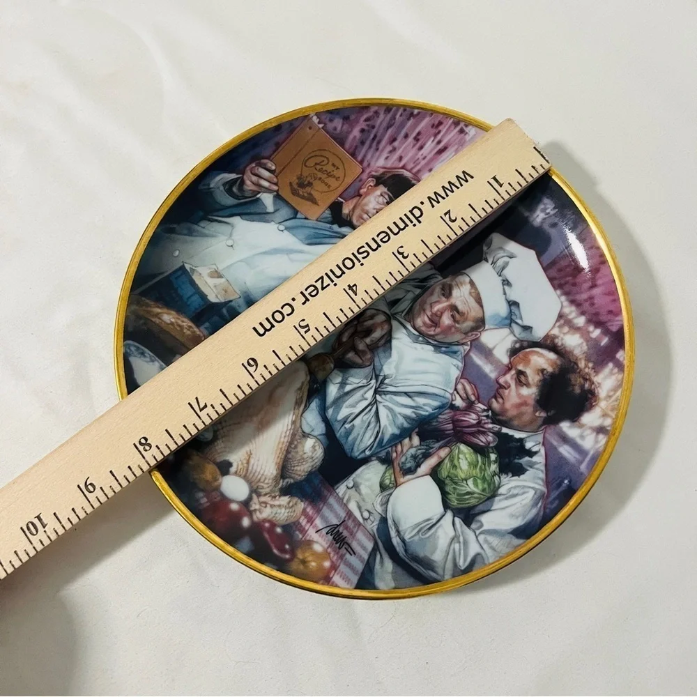 The Three Stooges 1994 Fine Porcelain Plate The Cooking Lesson # X8223 EUC